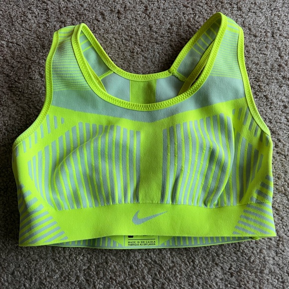Nike Other - Nike Fe/nom flyknit sports bra volt yellow XS